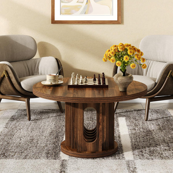 31.5" Round Coffee Table – Walnut