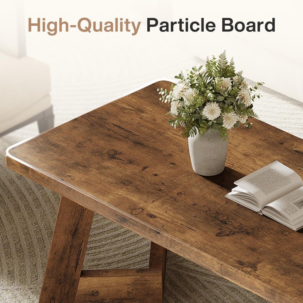 Farmhouse Coffee Table with V-Shaped Legs