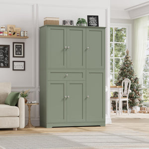 68" Tall Kitchen Pantry Storage Cabinet with Doors & Shelves