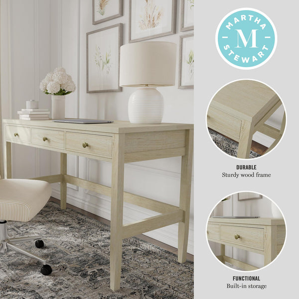 Home Office Desk with 3 Drawers and Tapered Legs