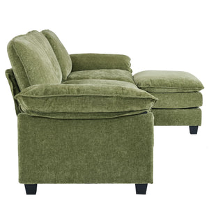 Modular Chenille Sectional Sofa with Ottoman