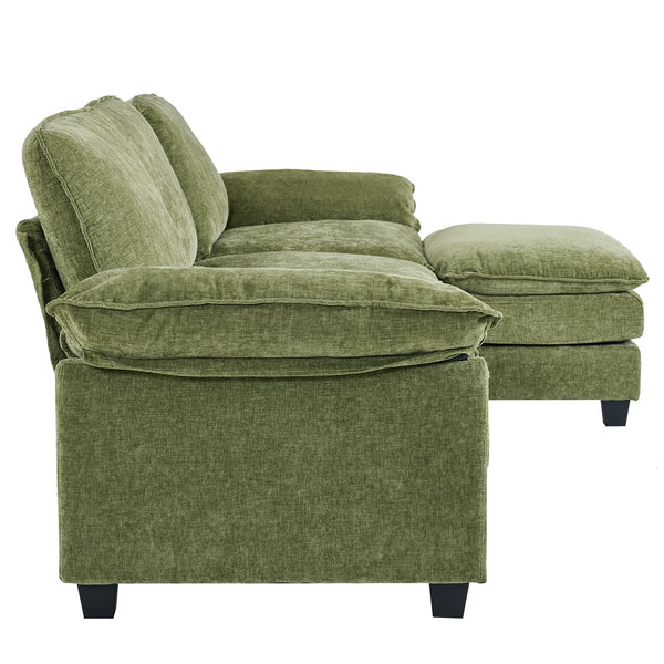 Modular Chenille Sectional Sofa with Ottoman
