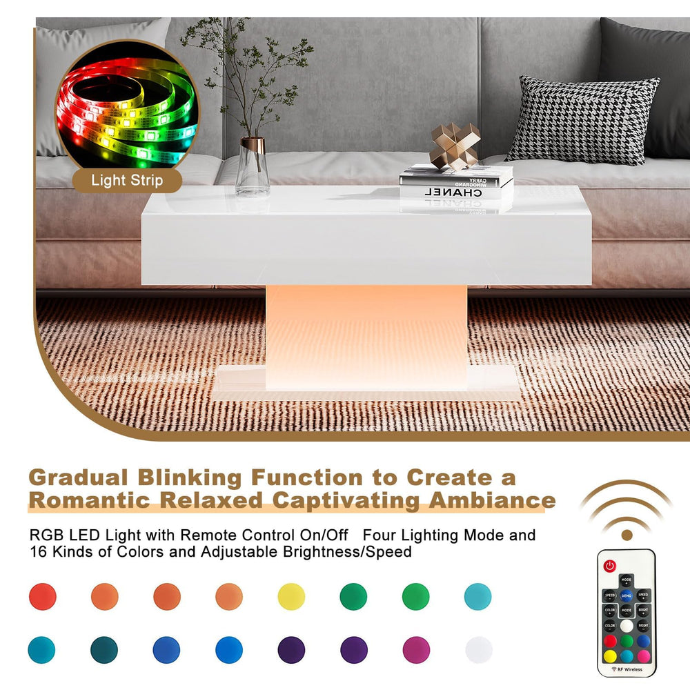 LED Coffee Table with 16-Color Lights