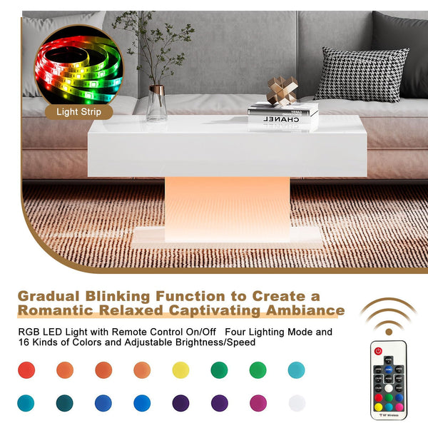 LED Coffee Table with 16-Color Lights