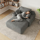 69" Oversized Boneless Chaise Lounge Chair with Cup Holders & Storage