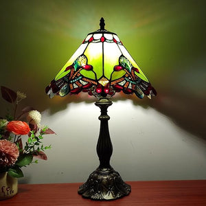 Tiffany Style Stained Glass Table Lamp | Baroque 3-Way Desk Light