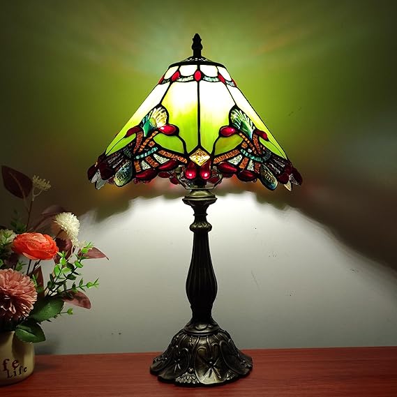 Tiffany Style Stained Glass Table Lamp | Baroque 3-Way Desk Light