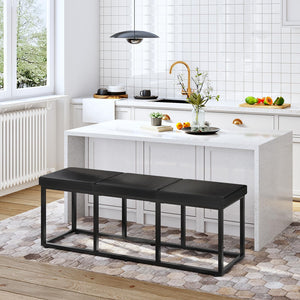 Upholstered Dining Bench with PU Leather Seat