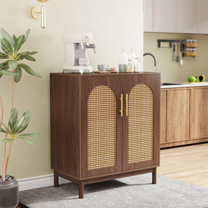Rattan Sideboard Buffet Cabinet with Storage, 59 Inch
