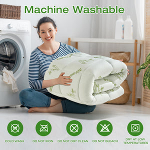 Bamboo Viscose Pillow Top Mattress Topper with Deep Pocket