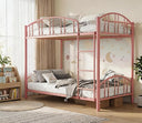 Twin Over Twin Bunk Bed Frame with Guardrail & Safety Ladder