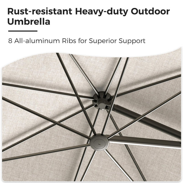 10x10 FT Double-Sided Cantilever Patio Umbrella with Base & Cover