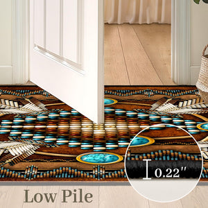 Southwestern Aztec Area Rug – Washable, Non-Slip, Multi-Size