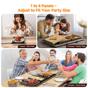 Electric Food Warming Tray with Timer & 10 Temperature Settings
