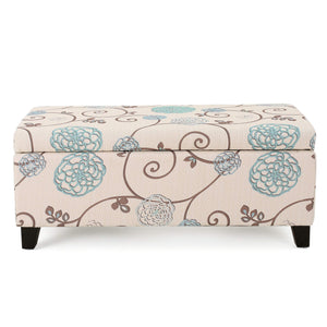 Fabric Storage Ottoman with Lid