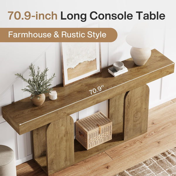 70.9-Inch Extra Long Sofa Console Table with Storage Shelf