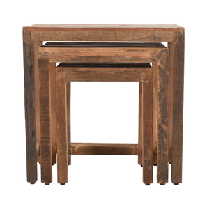 Reclaimed Solid Wood Nesting Tables Set of 3