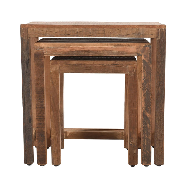 Reclaimed Solid Wood Nesting Tables Set of 3