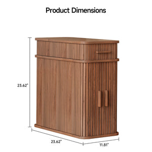 Fluted End Table with Charging Station and Storage