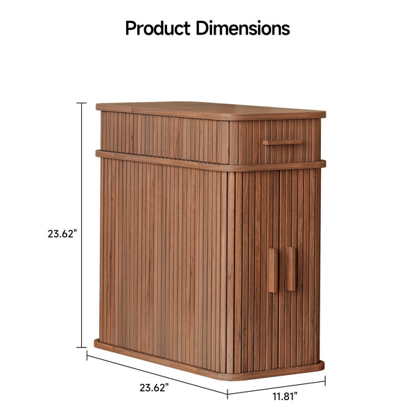 Fluted End Table with Charging Station and Storage