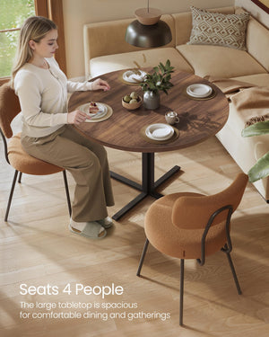 Round Dining Table Set with 2 Upholstered Chairs