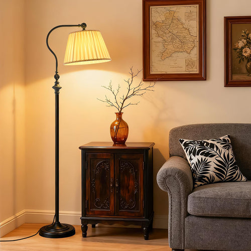 Smart Dimmable Floor Lamp with Fabric Shade