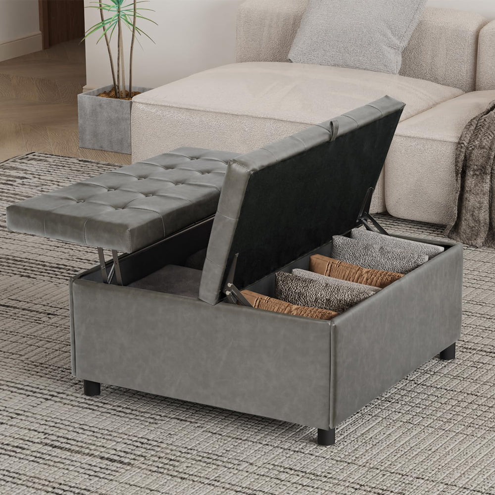 Large Square Storage Ottoman with Lift Top