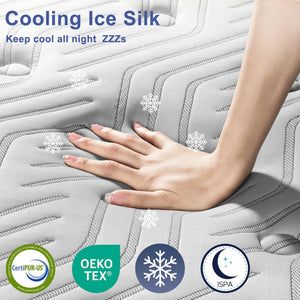 Firm Hybrid Mattress with Cooling Ice Silk & Pocket Springs – Queen & King