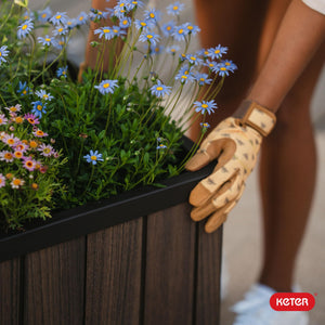 Self-Watering Resin Planter with Wood Look Finish