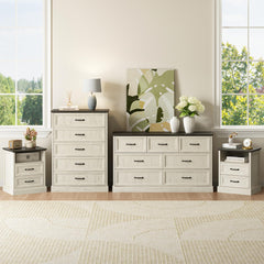 4-Piece Farmhouse Bedroom Set – Dresser & Nightstands