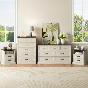 4-Piece Farmhouse Bedroom Set – Dresser & Nightstands