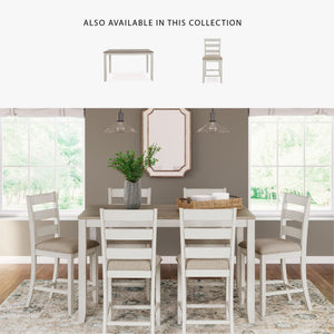 Counter Height Dining Table and Upholstered Bar Stools Set of 7