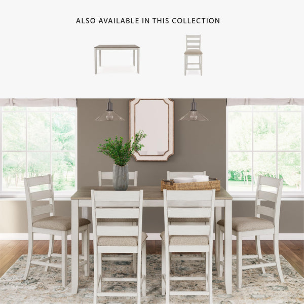 Counter Height Dining Table and Upholstered Bar Stools Set of 7