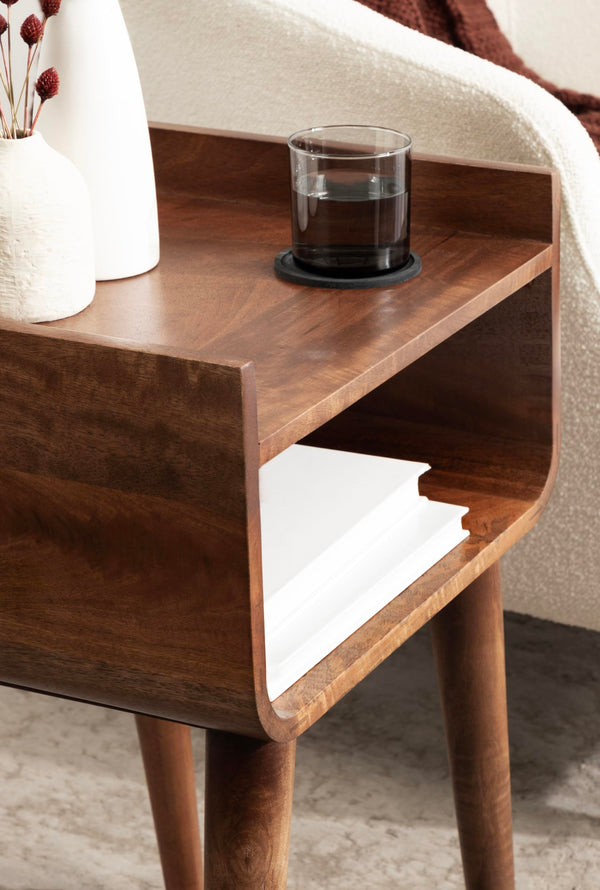 Mid-Century Side Table with Storage