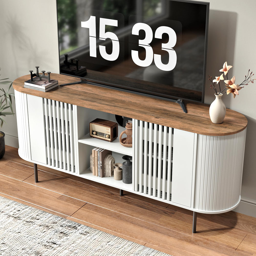Modern TV Stand for TVs Up to 75" with Adjustable Shelves