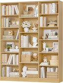 Triple Wide 6-Tier Bookshelf with 17 Open Display Shelves, 74" Tall