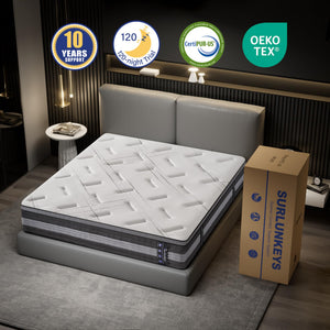 14 Inch Hybrid Mattress – Euro Top, Memory Foam & Pocketed Springs