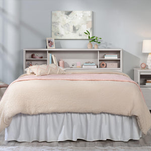 Full/Queen Bookcase Headboard with Adjustable Shelves – Glacier Oak