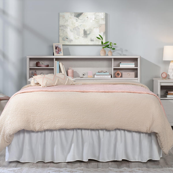 Full/Queen Bookcase Headboard with Adjustable Shelves – Glacier Oak