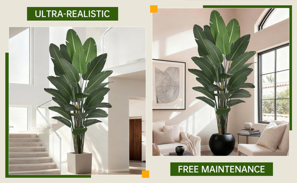 Artificial Bird of Paradise Tree with Banana Leaves – 6ft 7ft 8ft 9ft