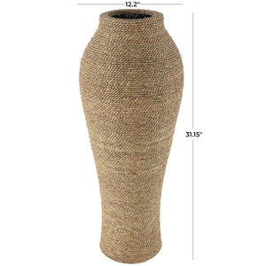 Seagrass Handmade Decorative Vase – Tall Wrapped Centerpiece