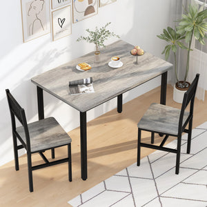 3-Piece Dining Table Set for 2 with Stools