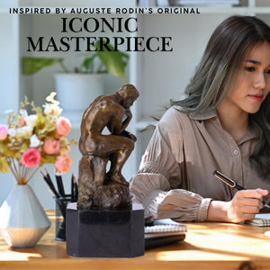 The Thinker Bronze Sculpture Figurine – Decorative Collectible Statue for Home & Office