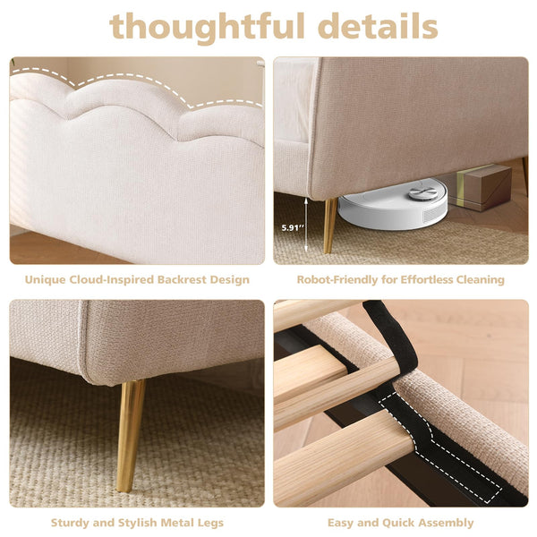Twin Size Cloud-Shaped Upholstered Daybed