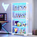 Glass Door Display Cabinet with LED Lights & Motion Sensor