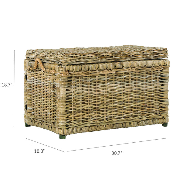 Wicker Storage Trunk with Removable Lid