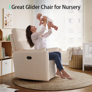 360 Swivel Recliner Nursery Glider Chair with Pillows