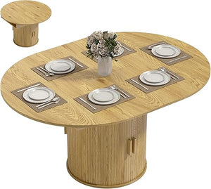 Extendable Dining Table with Storage Pedestal, Seats 4–6