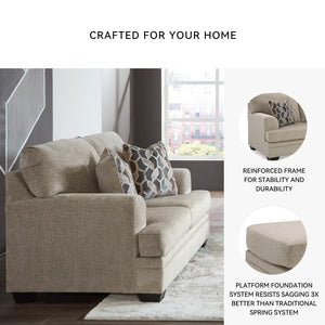 Contemporary Polyester Loveseat with Accent Pillows