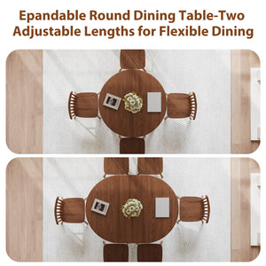 Solid Wood Expandable Round Dining Table